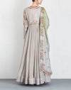Grey Kalidaar with Ombrey Dupatta Set