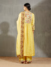 Yellow Silk Embroidered Kurta Set