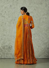 Orange Crinkled Anarkali Set