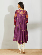 Purple Mughal Barfi Trail Jacket With Dhoti Pant