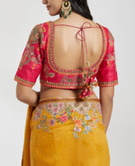 Yellow and Magenta Sharara Saree Set