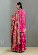 Magenta Nidhi Sharara With Mughal Print Dupatta