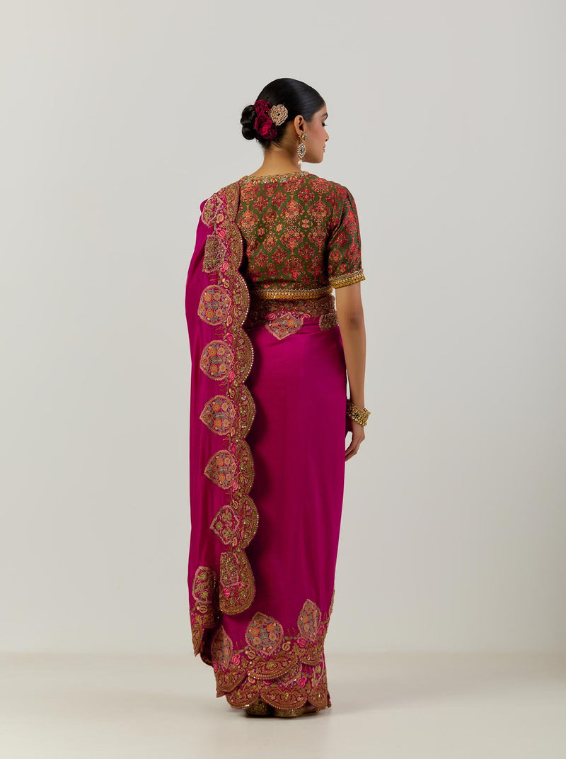 Magenta Tamba Isha Sari With Blouse