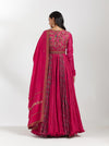 Magenta Chanderi Anarkali Set