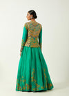 Meena Green Silk Skirt Set