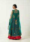 Magenta And Green Chanderi Skrit Set