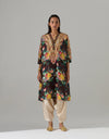 Black Printed Kurta with Tulip Pants