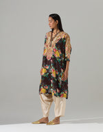 Black Printed Kurta with Tulip Pants