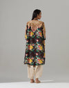 Black Printed Kurta with Tulip Pants