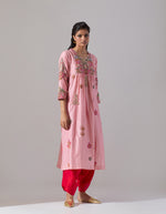 Blush Pink Silk Kurta and Dhoti Set