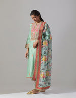 Pale Blue Silk Kurta and Printed Palazzo with a Dupatta