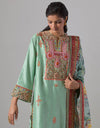 Pale Blue Silk Kurta and Printed Palazzo with a Dupatta