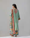 Pale Blue Silk Kurta and Printed Palazzo with a Dupatta