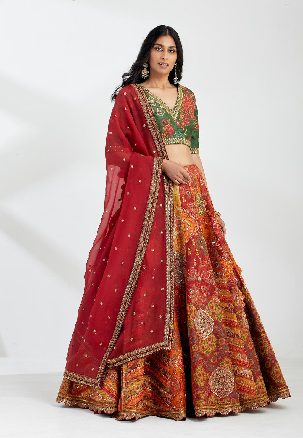 Maroon Lehenga Set In Silk Chanderi