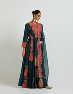 Navy and Pink Anarkali Set