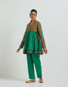Meena Green Short Peplum With Pants Set