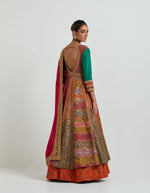 Heavy Embroidered Anarkali with Multi Coloured Printed Panels