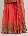 Coral Sharara Set with Embroidery