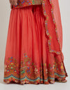 Coral Sharara Set with Embroidery