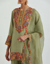 Pista Green Sharara Set with Embroidery