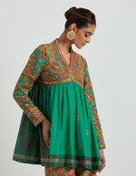 Meena Green Short Peplum With a Sharara Set