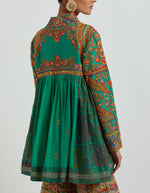 Meena Green Short Peplum With a Sharara Set