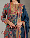 Blue Chanderi Mulmul Kurta Set