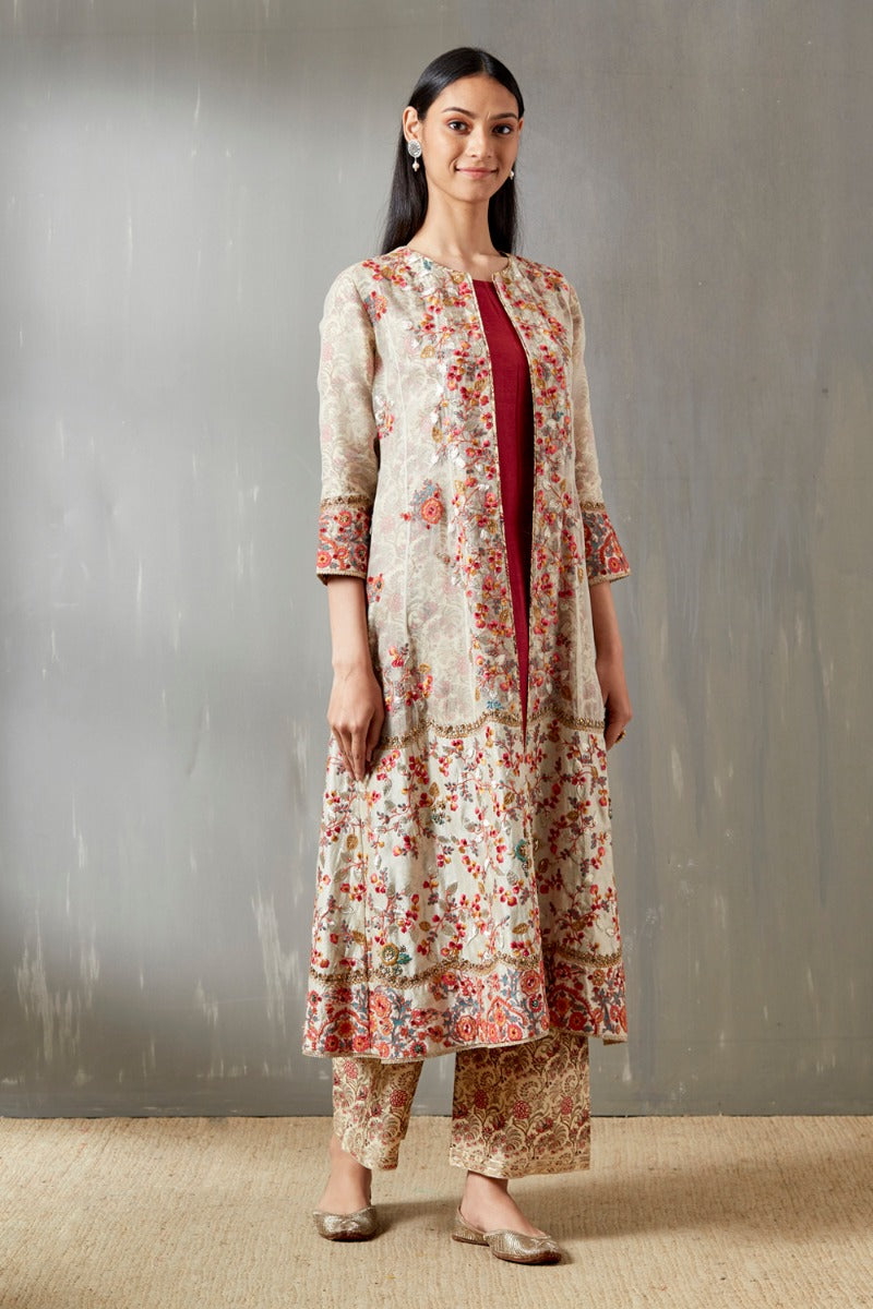 Debyani Ivory Jacket Set